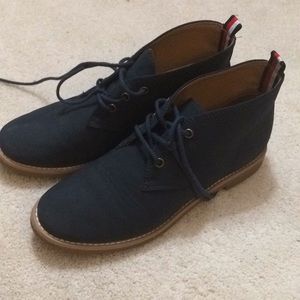 Navy Lace Up Booties